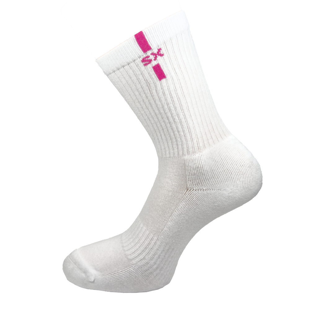 Tennissokker Hvid Pink Str 36-41