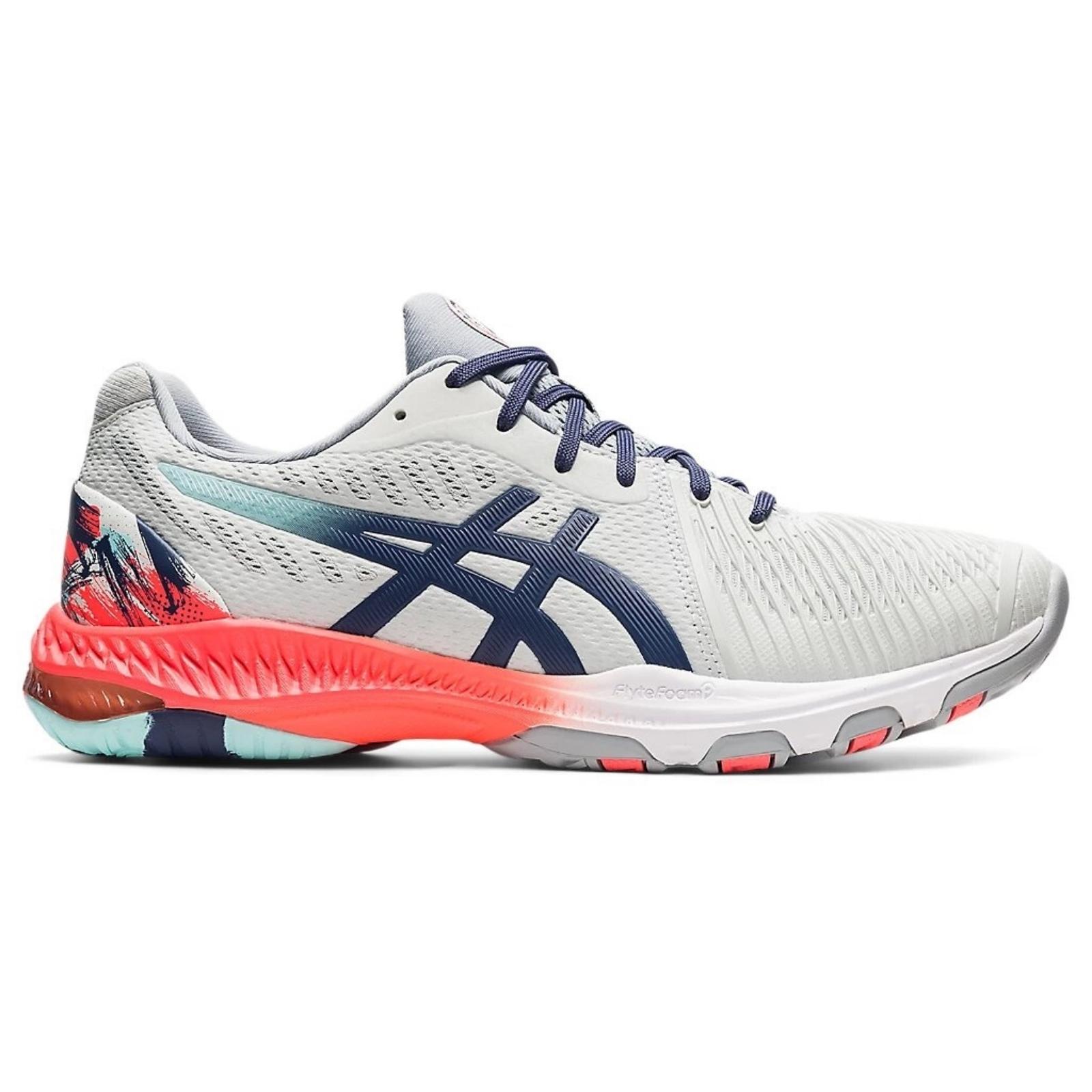Asics Netburner Ballistic Ff Glacier Grey Sunrise Red Old