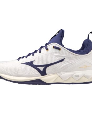 Mizuno Wave Luminous   White Blue Ribbon Old
