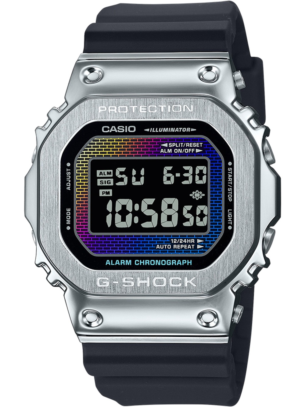 Casio Gm-5600rw-1er Herreur -shock -steel