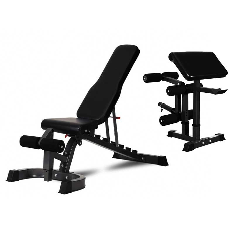 Peak Fitness Heavy Duty Fid Skråbænk Med Tilbehør