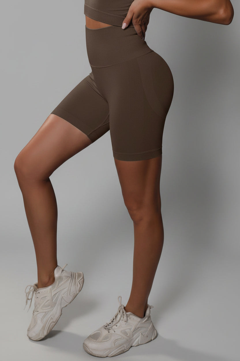 Bodycurve Scrunch Shorts Brown Small Brown
