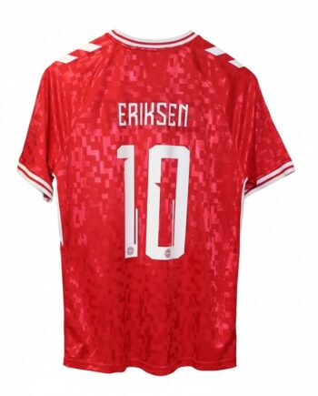 Denmark Home Jersey 2024 26 Eriksen 10 Error-