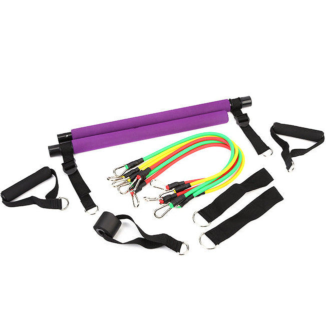 Pilates Bar Med Justerbare Remmer Og Elastikker