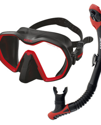 Seac Snorkelsæt Icona   Reverse Dry Sort Rød