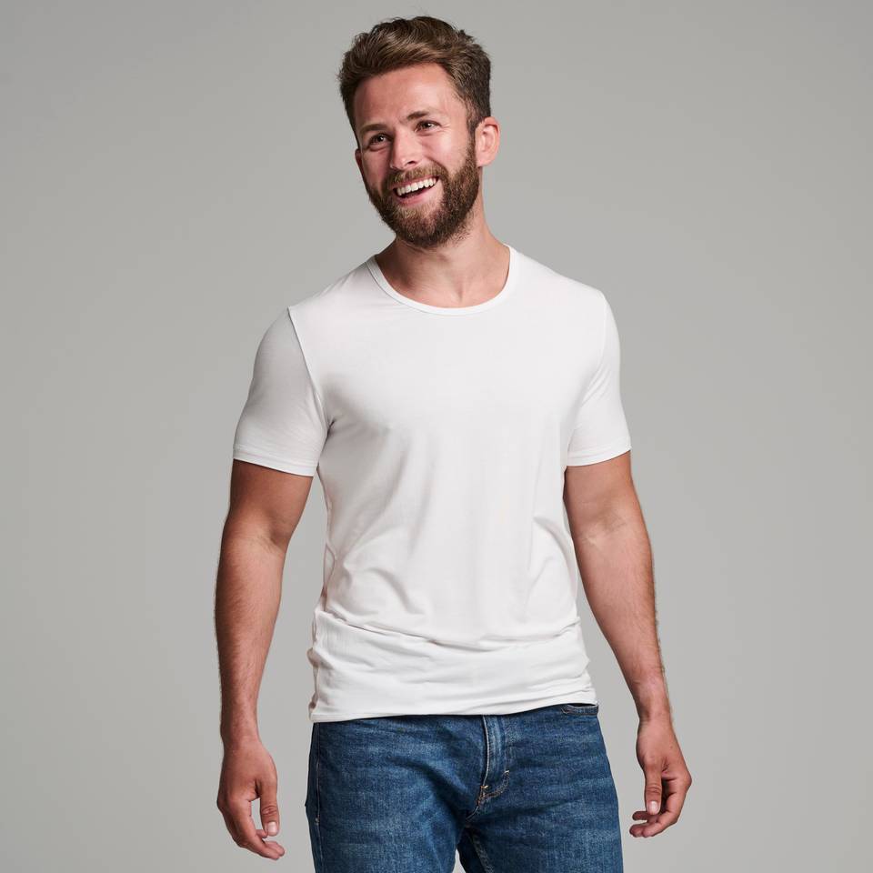 Bambusa -shirt Med Rund Hals Hvid