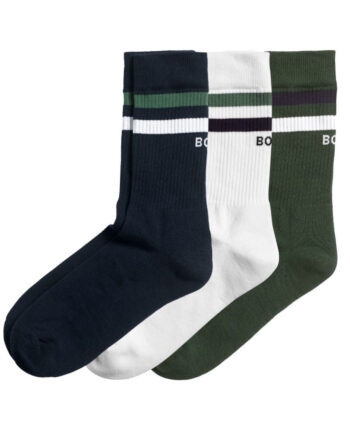 Björn Borg Classic Crew Sock   -pak  White Green Navy Blue  36-40