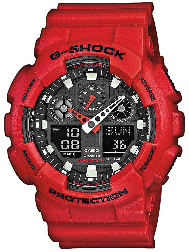 Casio Ga-100b-4aer Herreur -shock Ur Rødt