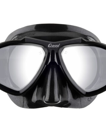 Cressi Focus Dykkermaske Sort   Sort   Sølv Mirrored Lens