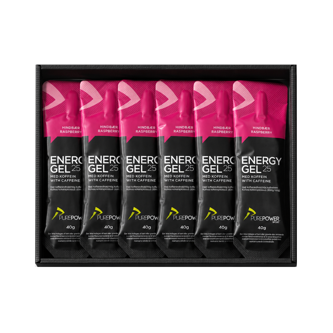 Energy Gel Koffein Hindbær 12   40