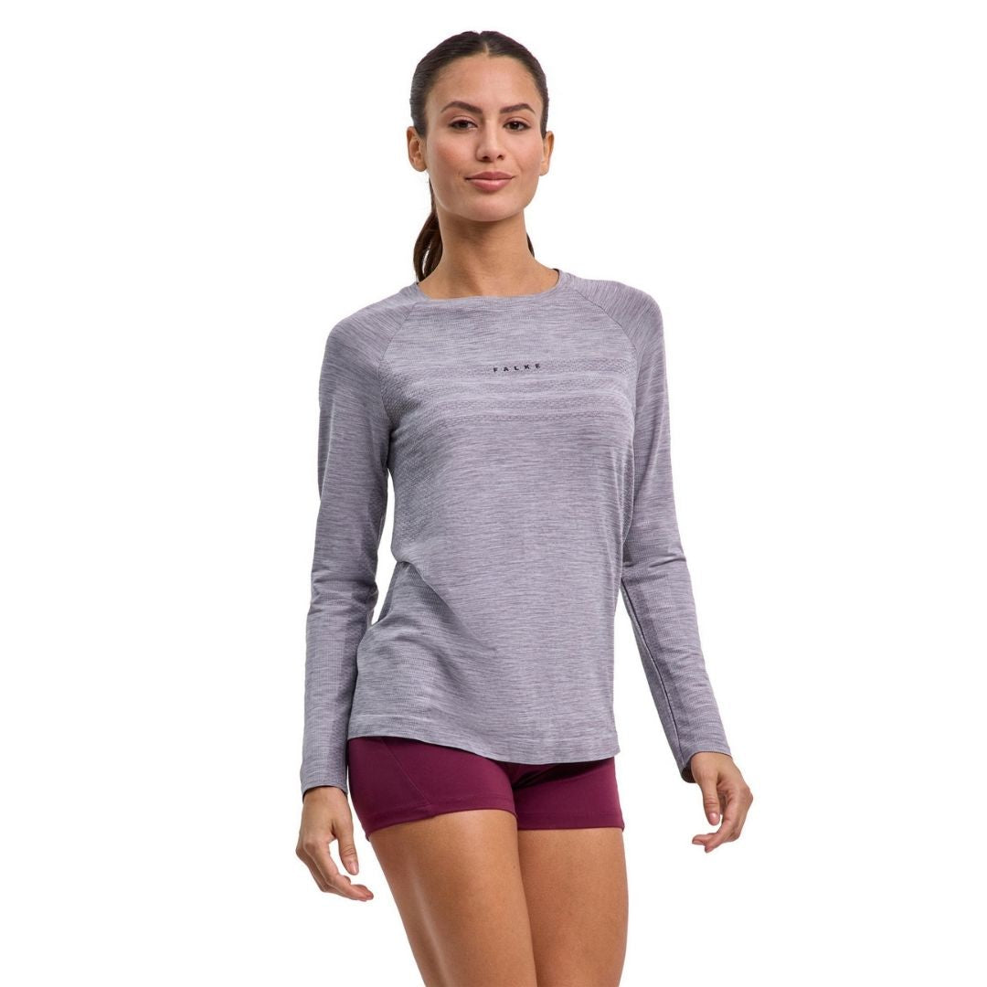 Falke Women Training Long-sleeve Shirt  Grey Heather  Xs