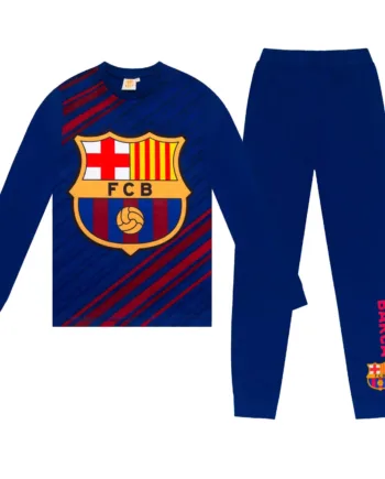 Fc Barcelona Drenge Langt Pyjamassæt  Reflex Blue  -  år