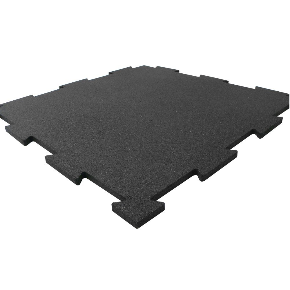 Fitnessgruppen Gulvflise    Stk   M2  10 Mm   Gummi Sort