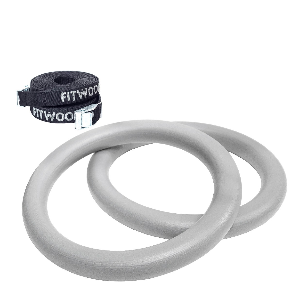 Fitwood Ulpu Gymnastikringe 28mm Grå Overflade Sort Strop