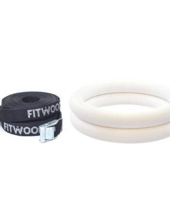 Fitwood Ulpu Gymnastikringe 28mm - Hvid-overflade   Sort Strop