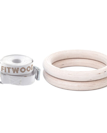 Fitwood Ulpu Gymnastikringe 28mm Træ-overflade   Hvid Strop