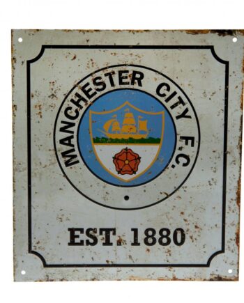 Manchester City Fc Retro Logo Skilt