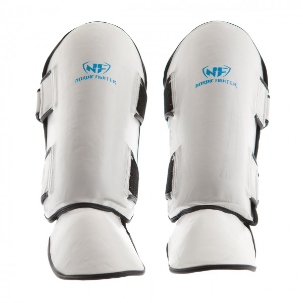 Nordic Fighter Shin Guards Instep Type   Benskinne Læder Hvid Small