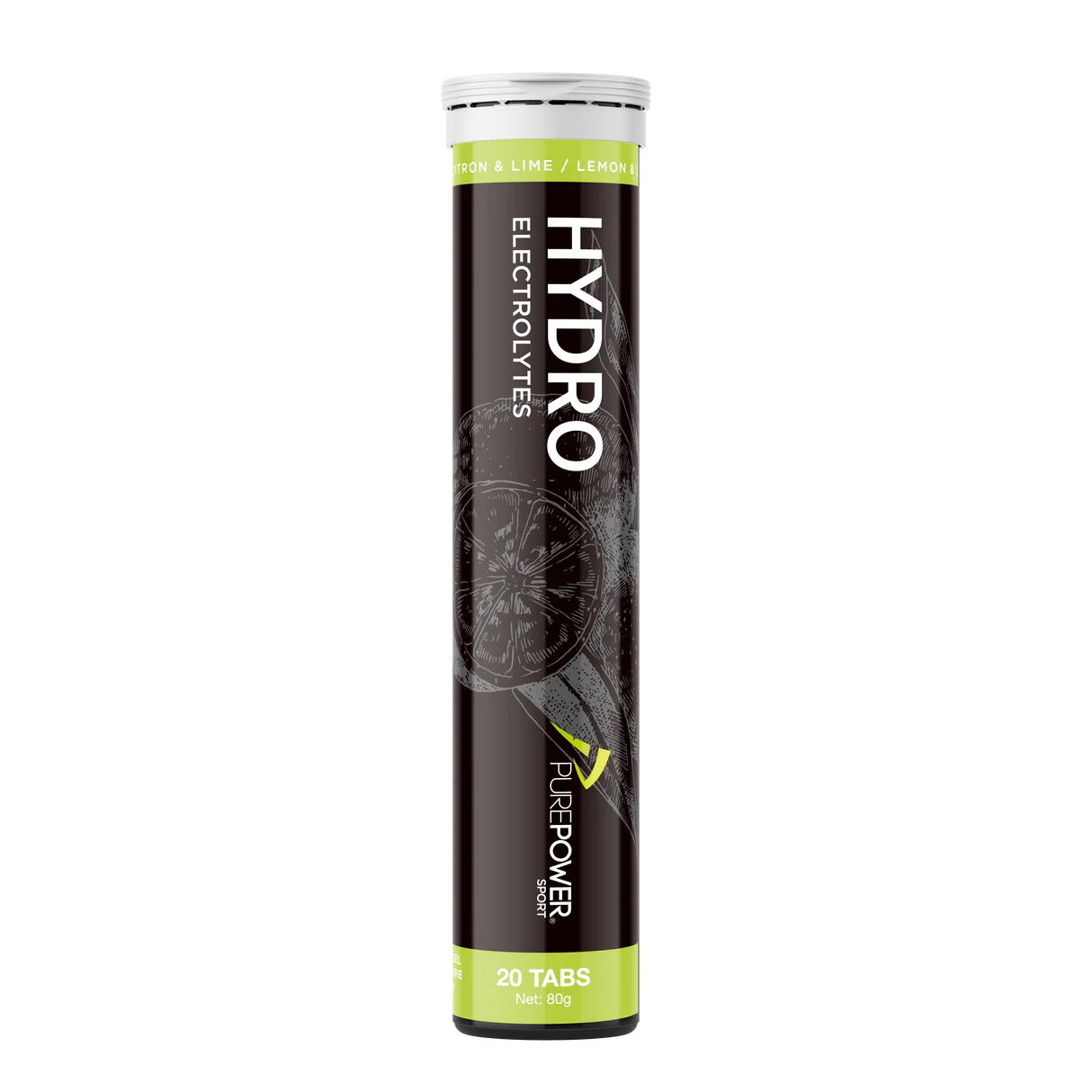 Purepower Hydrotabs Elektrolytter Lemon Limesmag    Rør Med 20 Tabletter