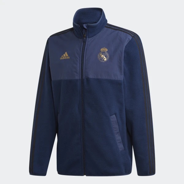 Real Madrid Fleece Jacket 2019 20 Navy Gold-