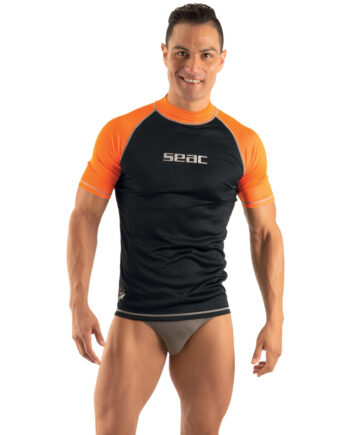 Seac Rash Guard  -sun Kortærmet Herre Sort Orange