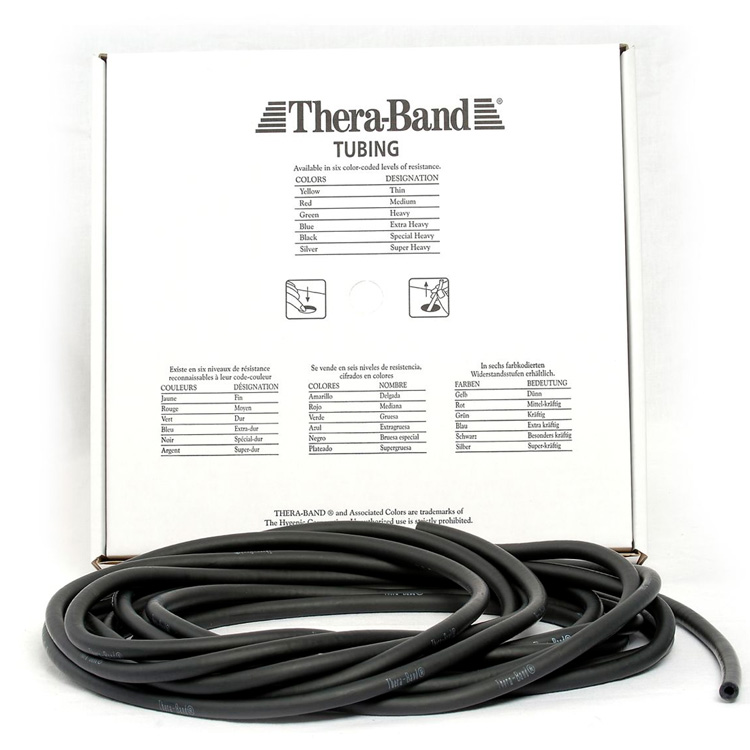 Thera-band Tubing Level   Speciel Hård Træningselastik Sort 30 5m