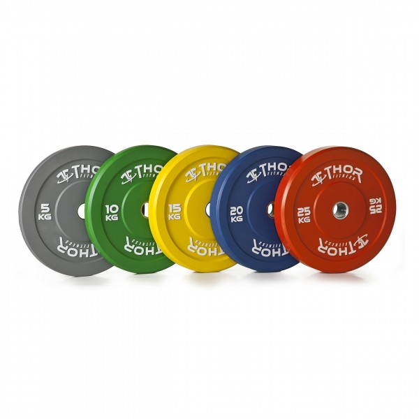Thor Fitness Farvet Bumper Vægtskiver 5kg   50mm    Stk