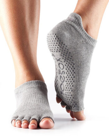 Toesox Halftoe Lowrise Grip  Heather Grey