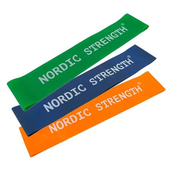 Træningselastik -pack Fra Nordic Strength Grøn Blå Orange