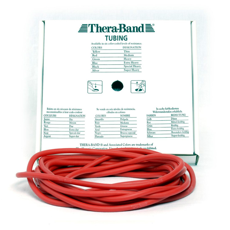 Thera-band Tubing Level   Medium Træningselastik Rød   5m