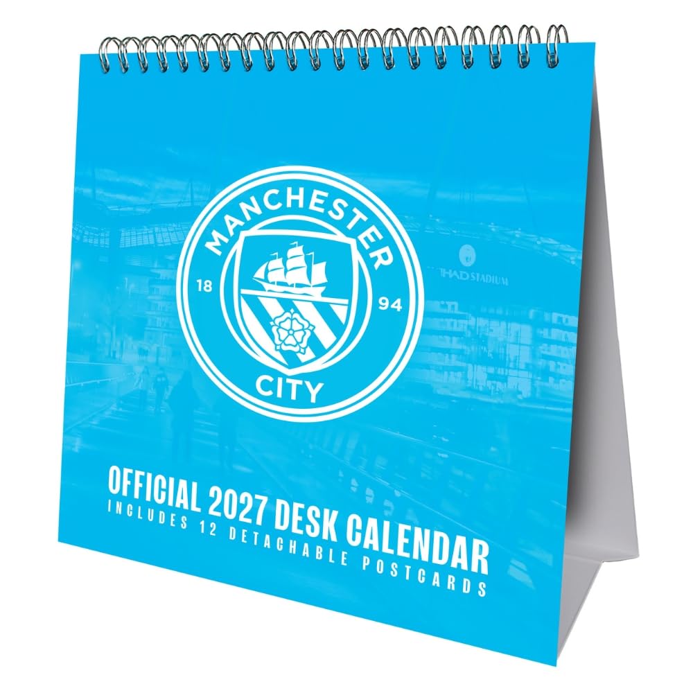 Manchester City Bordkalender 2027 Med 12 Postkort