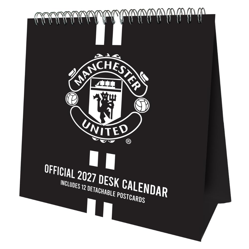 Manchester United Bordkalender 2027 Med 12 Postkort