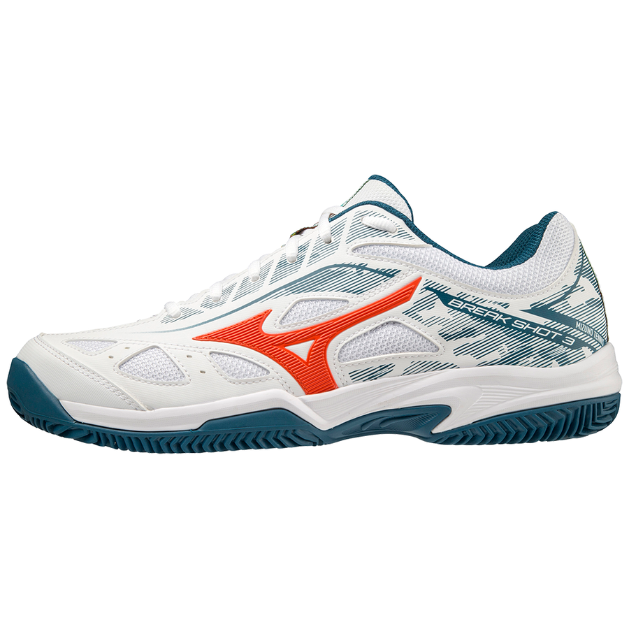 Mizuno Breakshot   Cc  Unisex  Hvid Rød Turkis  Padelsko 36