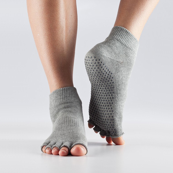 Toesox Halftoe Ankel Non-slip Heather Grey