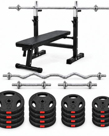 Træningsbænk Med Ca  100 Kg Vægtsæt  30 Mm